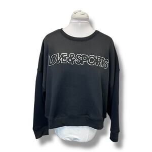 Love & Sports Women’s Plus Long Sleeve Cropped Fleece Logo Sweatshirt